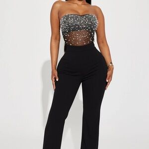 Fashion Nova Black embellished jumpsuit